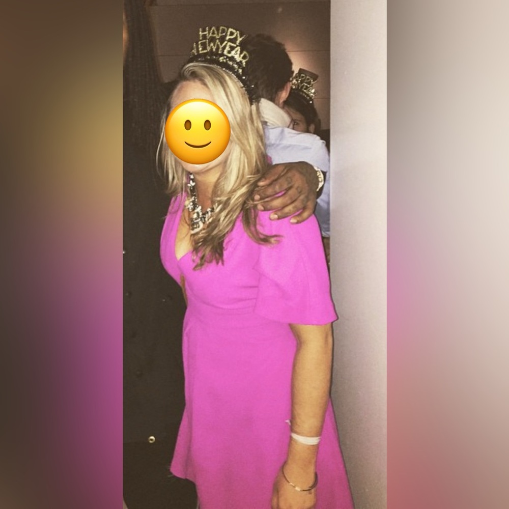 Nasty Gal Deep Pink V-Neck Dress